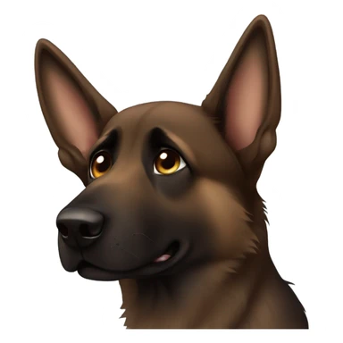 Dark brown German shepherd crying sticker