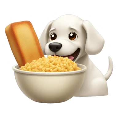 dog that eat a food in the bowl recipe of food like chicken recipe  sticker