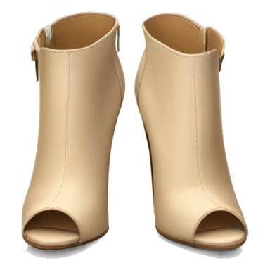 Realistic isolated top view of a pair of beige peep toe high heel ankle boots. sticker