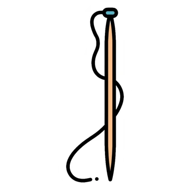 sewing needle with thread sticker