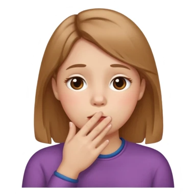 Hand over mouth with blushed cheeks sticker