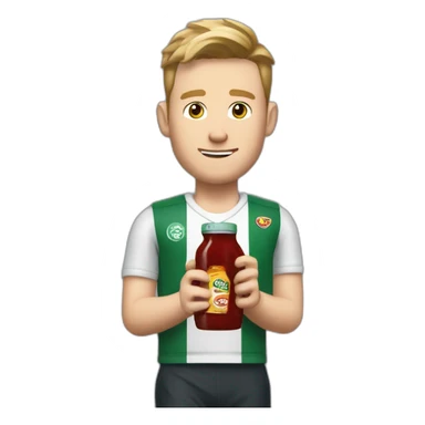 Scott mctomminay holding a bottle of sauce sticker