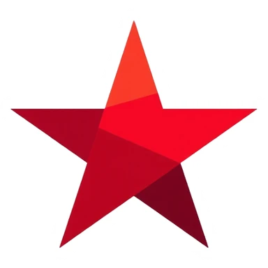 minimal red star logo, simple clean lines sticker