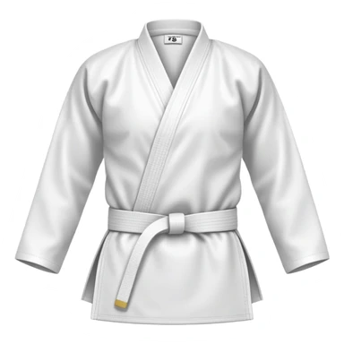 Plain white martial arts uniform, folded neatly sticker