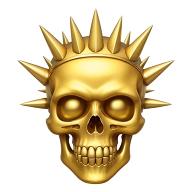 gold skull with spikes sticker