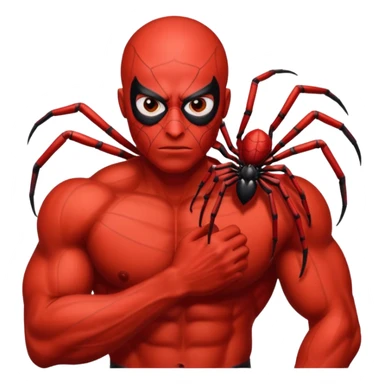 red man with spider  sticker
