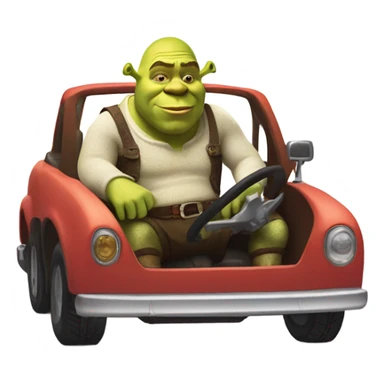 shrek in a car  sticker