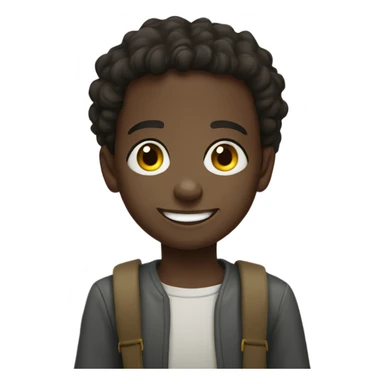 Ethiopian boy with kink smile sticker