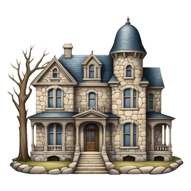 old big house building sticker