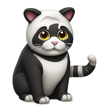 Cat wearing a panda costume  sticker