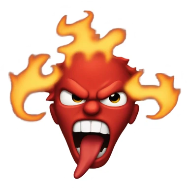Fire breathing red angry emoji sticker