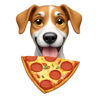 dog eating pizza sticker