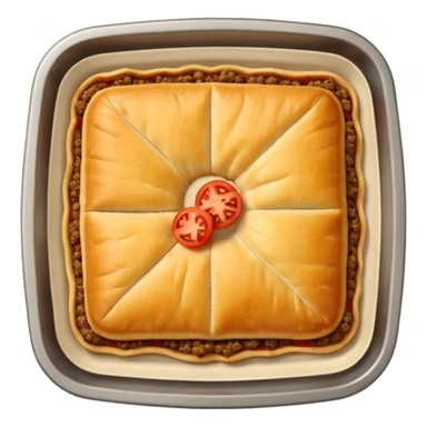 open square meat esfirra with ground meat and tomato filling sticker