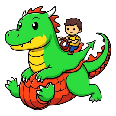 person flying on a dragon sticker