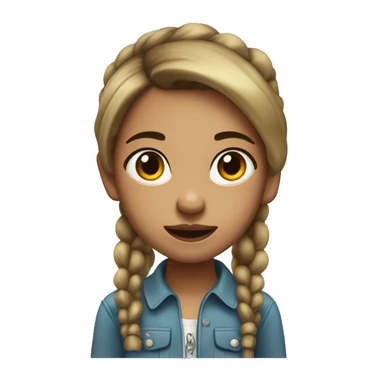 medium skin girl with two pony tails and a cigarette in her mouth  sticker