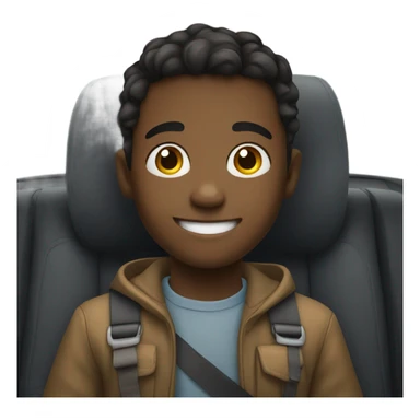 smiling boy in car interior sticker
