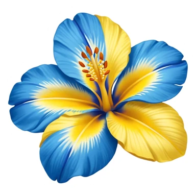 aestetic hawaian flower blue and yellow sticker