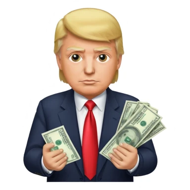 Donald trump with money sticker