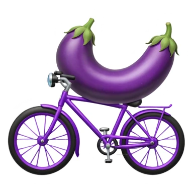 Eggplant on a bike sticker