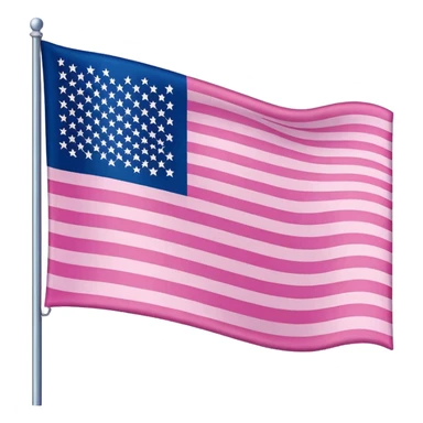 Drapeau Americain rose 100% sauf les etoile et les Bandes le bleu remplacer par du rose sticker