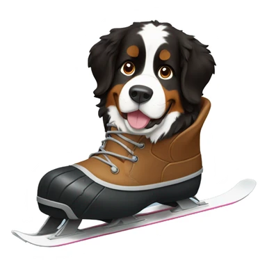 Bernese mountain dog skiing boots sticker