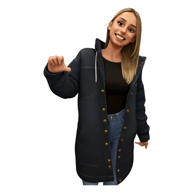 smiling girl in denim outfit sticker