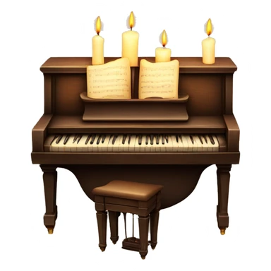 vintage piano with melted candles on top sticker