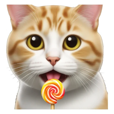 Cat eating lollipop  sticker