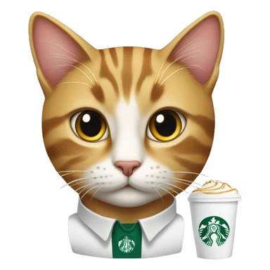 Starbucks worker cat sticker