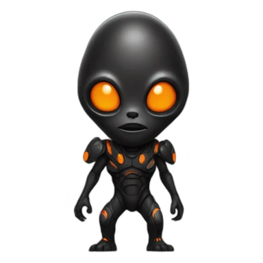 alien black with orange details sticker
