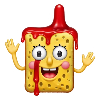 Sponge bob leaking red ooze  sticker