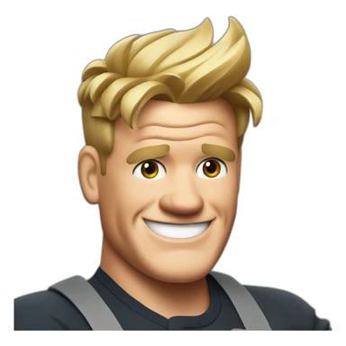 gordon ramsay with arms crossed, but still smiling sticker