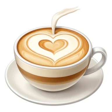 Latte art sin la taza, solo el diseño con leche sticker