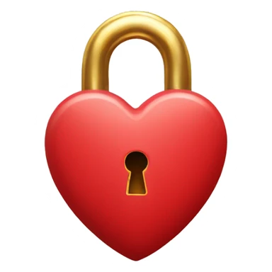 Red heart with gold lock  sticker