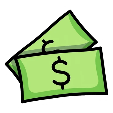 A green raffle ticket with a number on it, green color scheme sticker