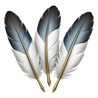 Prends la 1ere image avec les 3 plumes blanches et les stylos et ajoute en dessous le logo de largus sticker