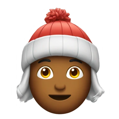 An emoji with a toboggan on its head.  sticker