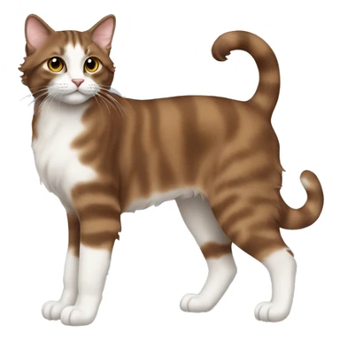 full body brown american curl cat sticker