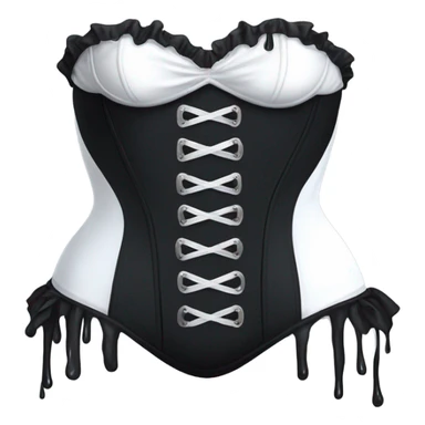 Dark Corset and bikini bottom dripping white paint sticker