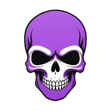 purple skull sticker