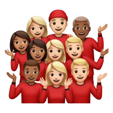 Red group peoples  sticker