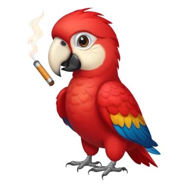 red parrot smoking sticker