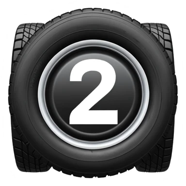 semi tire with the number 2 bright in the center of it sticker