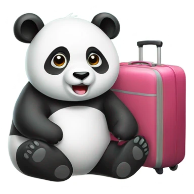 Panda with tote bag and two big luggage sticker