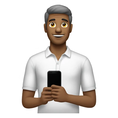 hombre blanco con celular mano sticker