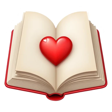 open book with red heart in the middle sticker