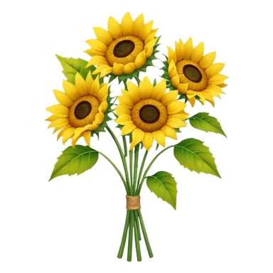 bouquet of 5 sunflower sticker