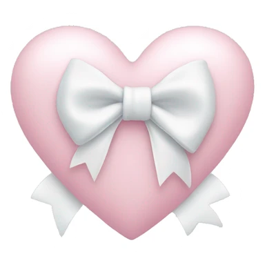 Pastel pink heart with white bow sticker
