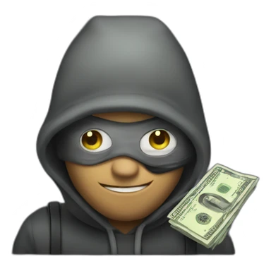 Robber with money bag sticker