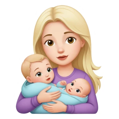White girl holding 2 month old baby girl sticker
